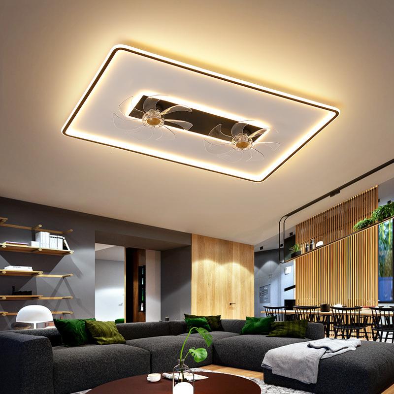 风扇灯大灯客厅灯简约现代大气2025年新款北欧轻奢长方形吸顶灯具
