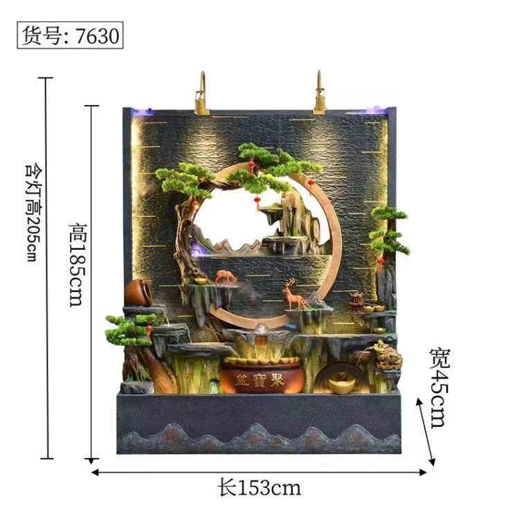 直销大型庭院户外假山流水喷泉水幕墙室内家居装饰义乌商品
