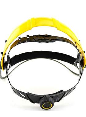 代尔塔101304防化防冲击面屏黄色半盔式头戴防护屏工业防护