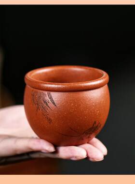 ⇗宜兴紫砂杯原矿降坡泥纯手工品茗杯清心主人杯锦盒
