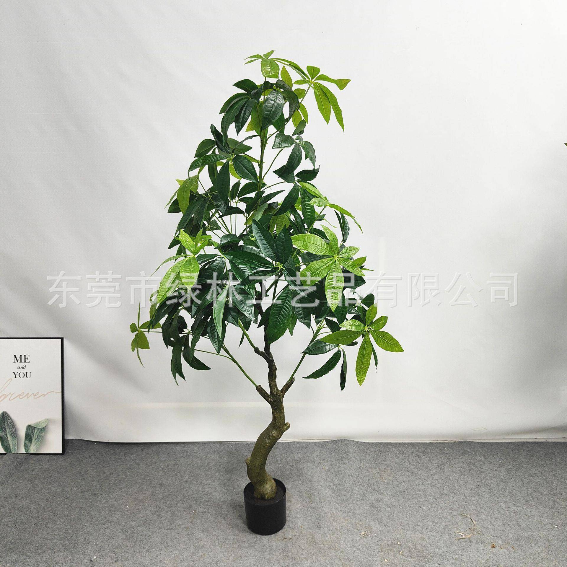 仿真发财树绿植直销室内样板间阳台橱窗装饰假树盆栽绿萝