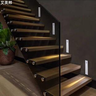 LED楼梯感应灯智能人体感应地脚灯嵌入式家用过道墙角踢脚踏步灯