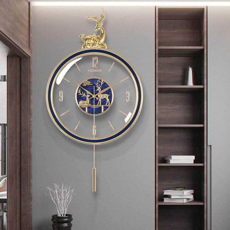 北欧式钟表挂钟客厅家用时尚时钟现代轻奢挂表创意个性简约石英钟