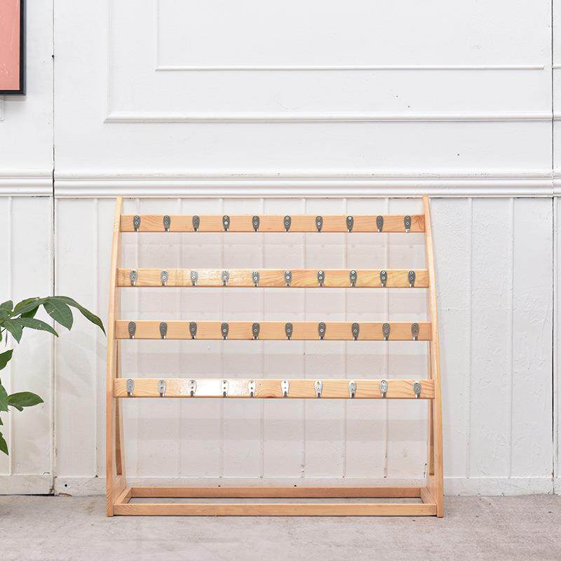 木质幼儿园毛巾架可移动落地式毛巾挂架早教中心樟子松毛巾架