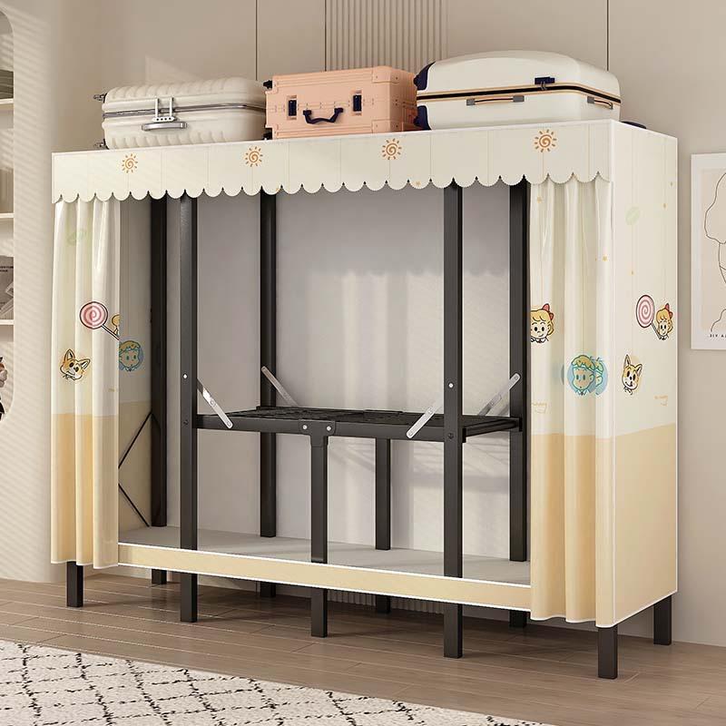 衣柜家用卧室28MM加厚折叠衣柜简易免安装衣柜出租房大容量挂衣区