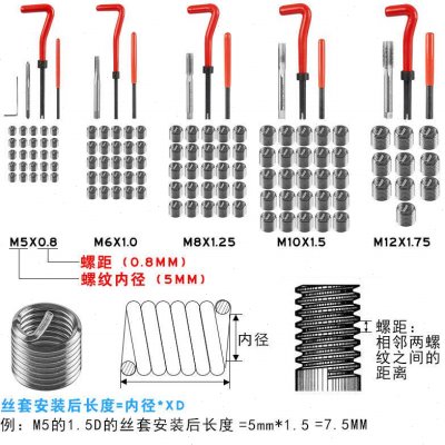 器修复工具工具手用螺纹牙受损修复钻头丝套丝锥滑牙螺套修复自攻