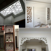 饰遮挡 背景墙客厅装 雕花板悬吊式 天花板镂空屏风隔断现代简约欧式