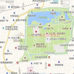 超大巨幅 济南市区地图订制定做 城市城区海报2021新版装饰画芯