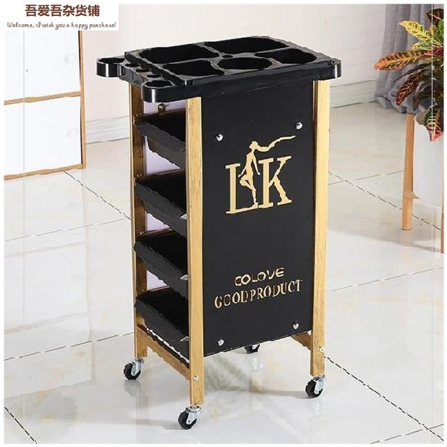 发廊染烫三层做旧置物架工具车美发店推车落地理发店烫染。工具车