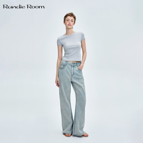 RandieRoomS7浅色直筒牛仔裤