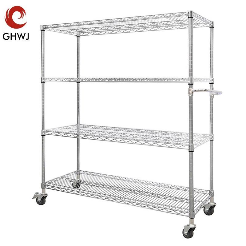 货架推车置物架家用展示架手推车仓库落地不锈钢架子小推车