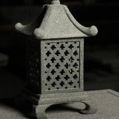 石雕灯笼摆件青石微景观石头灯家居饰品复古小宫灯茶空间石器配套