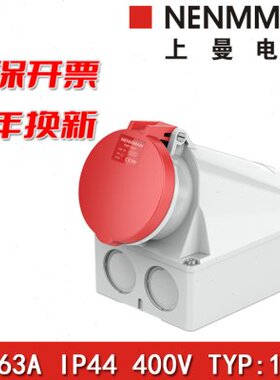 上曼电气NENMMAN防水工业明装TYP:1141插座防腐蚀63A 3P+E IP44