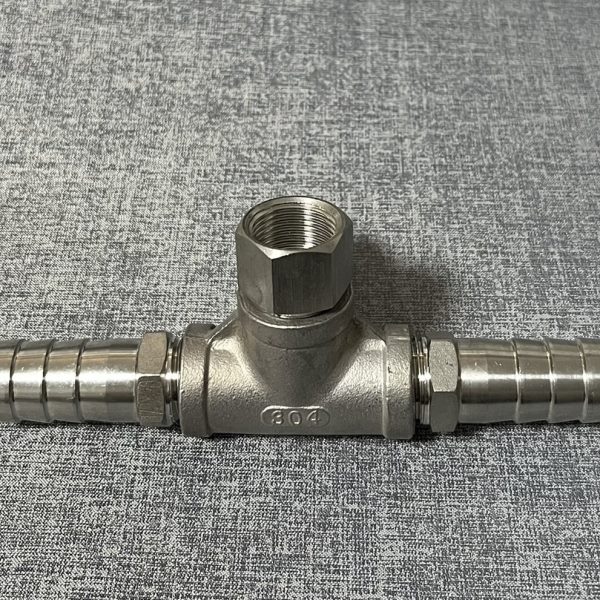 M20x1.5-40mm不锈钢内丝三通宝塔接头 中间内螺纹M20x1.5两侧宝塔
