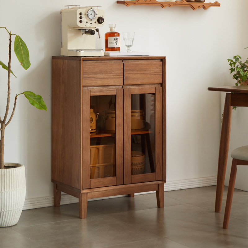 实木茶水柜复古风家用小户型餐边柜60cm客厅靠墙储物柜收纳一体柜,住宅家具,餐边柜,淘宝优惠券,粉丝福利购,淘宝优惠卷
