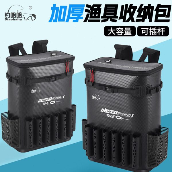 钓哈哈渔具收纳包加厚加大容量新款多功能钓椅装鱼背包防水桶包