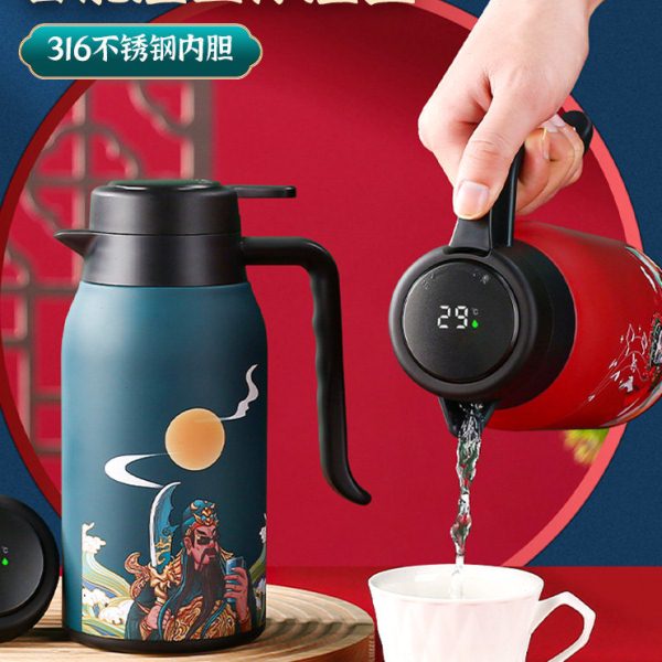象普国潮创意家用智能数显保温壶宿舍带把手大容量开水保暖壶茶壶