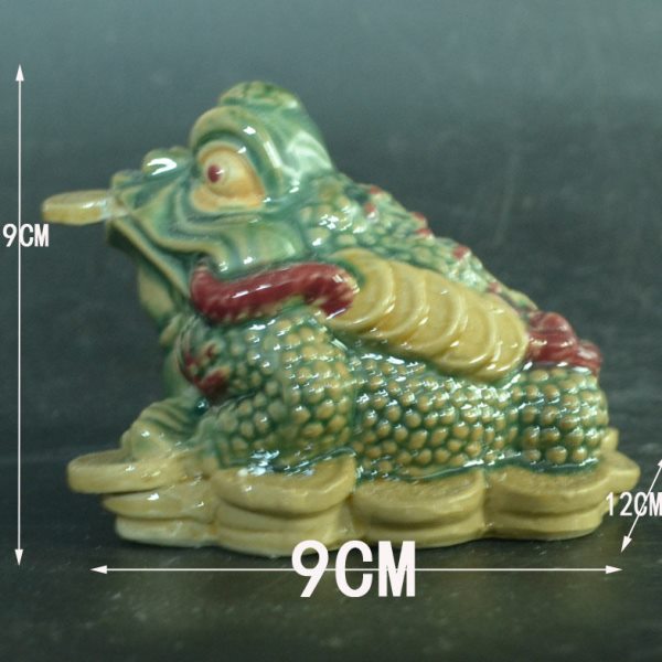 金蟾蜍金蝉招财摆件 旺财办公桌面动物摆设 陶瓷工艺生日老人礼物