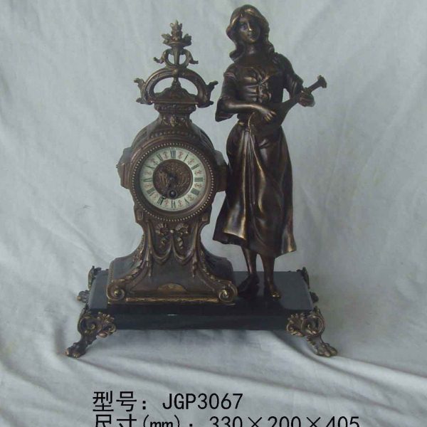 钟表铸铜做旧复古机械座钟古典欧式家居样板间摆钟电影道具创意钟