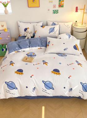 81笠床/1001.2儿童床米学生全棉1.51.卡通上下床四件套纯棉三件套