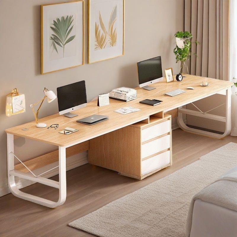 办公桌电脑台式小户型家用书柜办公书桌一体简约工作台学生写字桌