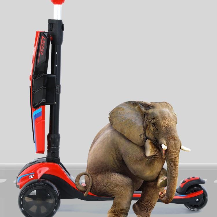 滑板车儿童款3-6-12岁男童小女孩溜溜车宝宝闪光可转弯78岁中大童