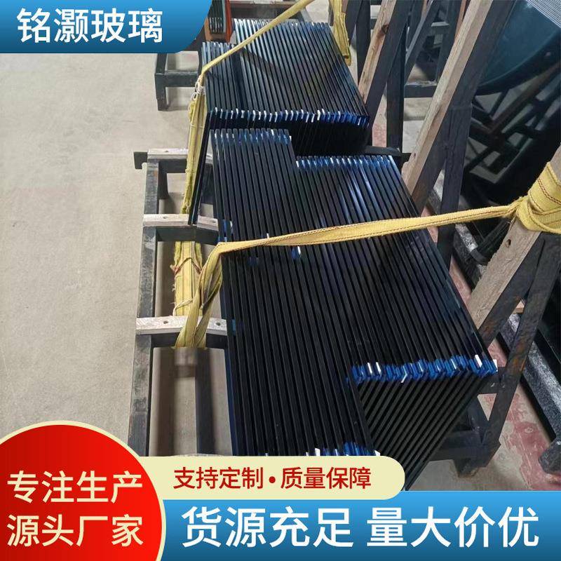 批量生产5-8MM福特蓝色玻钢化玻璃各种有色玻璃来图制作