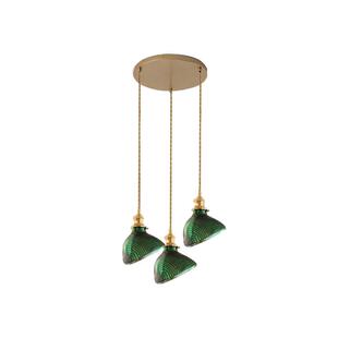 北欧美式单三头玻璃绿色吊灯个性艺术餐厅书房吧台玄关吊灯LED灯