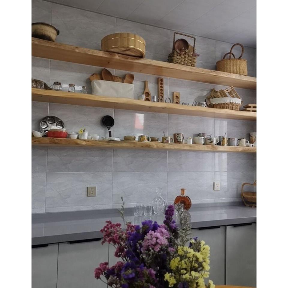 墙上置物架复古实木一字隔板层板壁挂原木不规则客厅层书架背新品