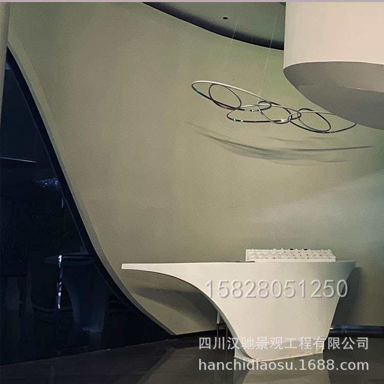 四川雕塑成都售楼处玻璃钢吧台展示台柜台前台摆件