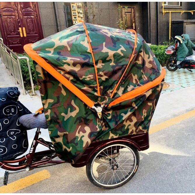 电动三轮车车篷人力脚踏助力三轮车车蓬挡风避雨折叠棚三轮车车篷