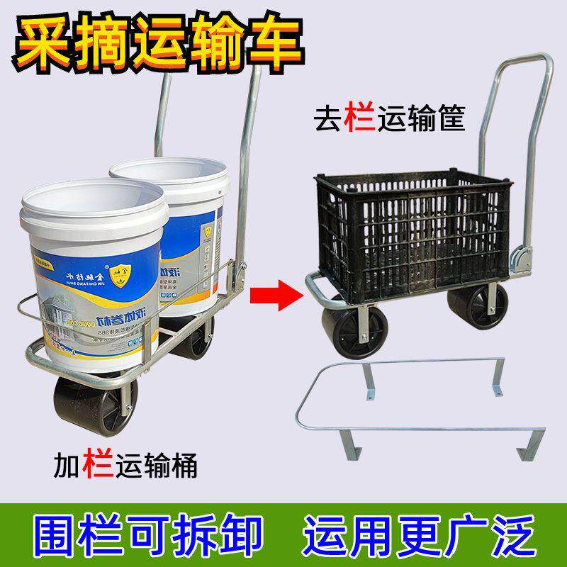 采摘推车工具车黄瓜静音移动工具车大棚收菜运输车桶装水拉车果蔬