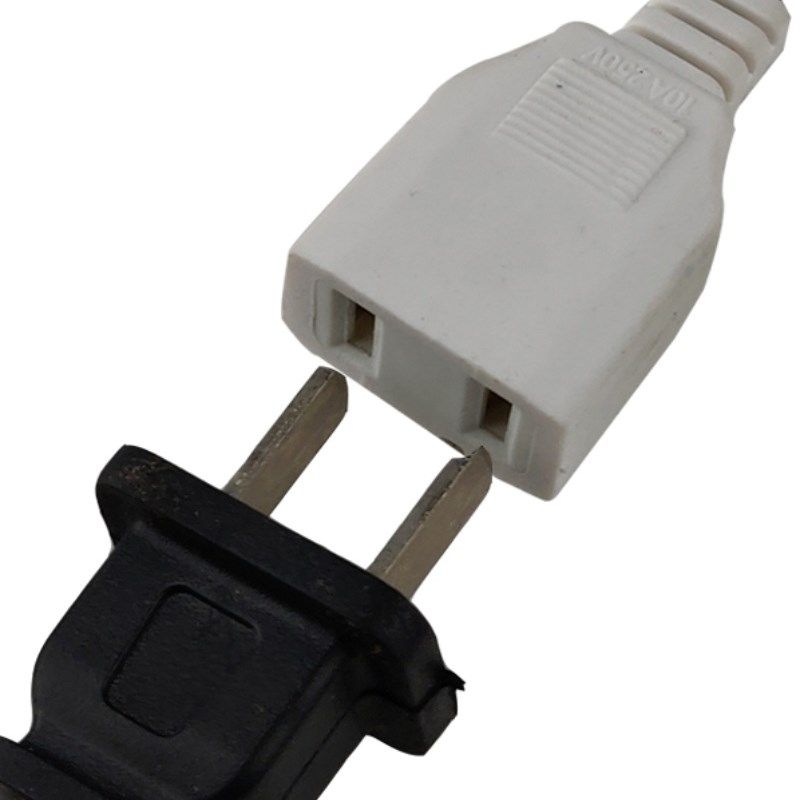 足100条带线2孔母插头防水一体型二脚母头 220V公母对接AC电源头