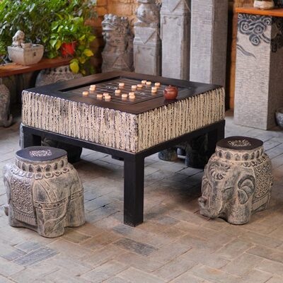 户外室外休闲仿古围棋象棋桌子石桌石凳庭院花园学校校园下棋桌