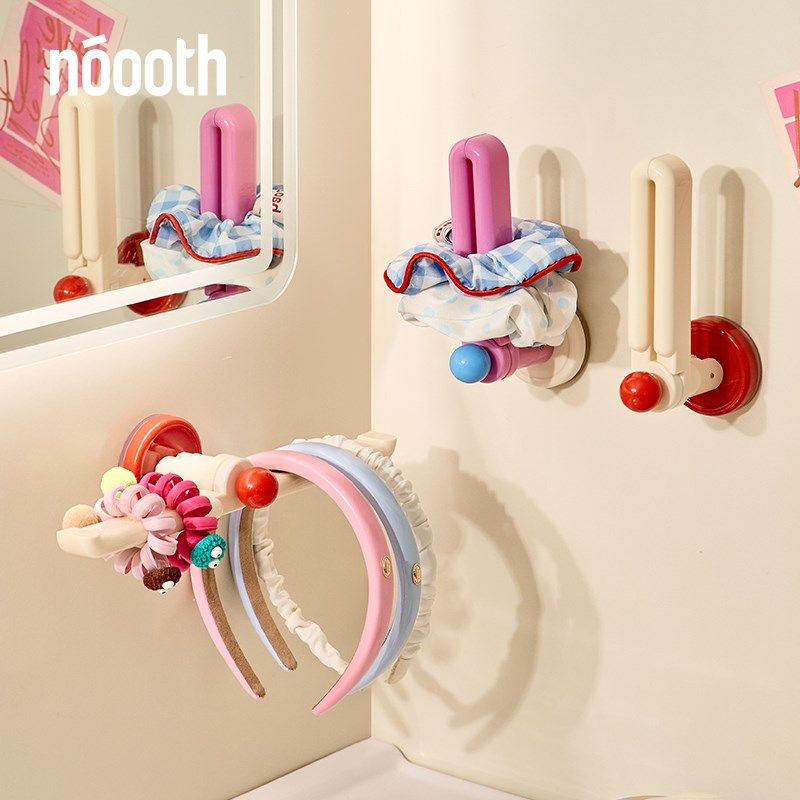 吸盘发夹发箍收纳神器上墙架子壁挂式发饰头绳发圈抓夹多巴胺挂钩