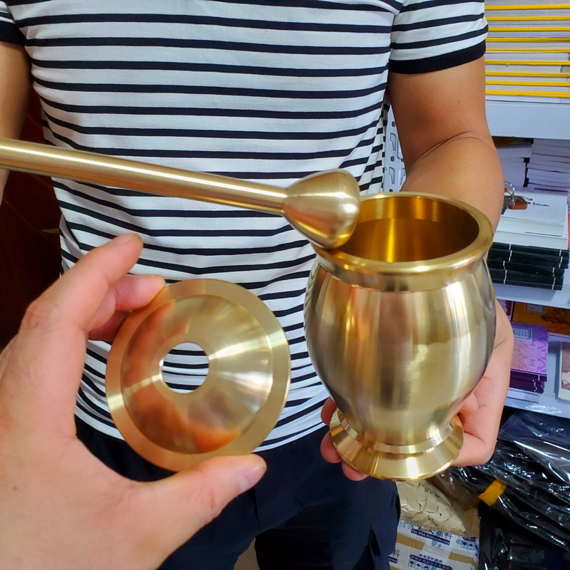 黄铜捣药罐g黄铜捣药器中药捣药钵捣药臼捣蒜器捣药盅厨