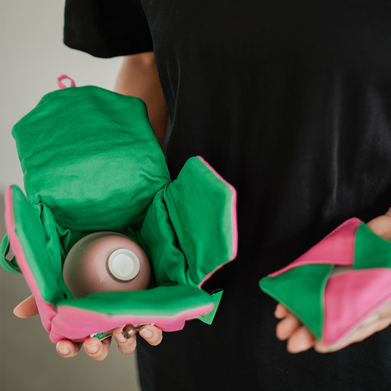 若愚工坊ODIOn手工加厚棉布茶杯茶壶保护收纳袋布包