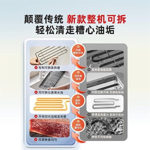 电烧烤炉家用室内轻烟烤串机多B功能电烤盘烤鱼煎烤大型烤肉锅