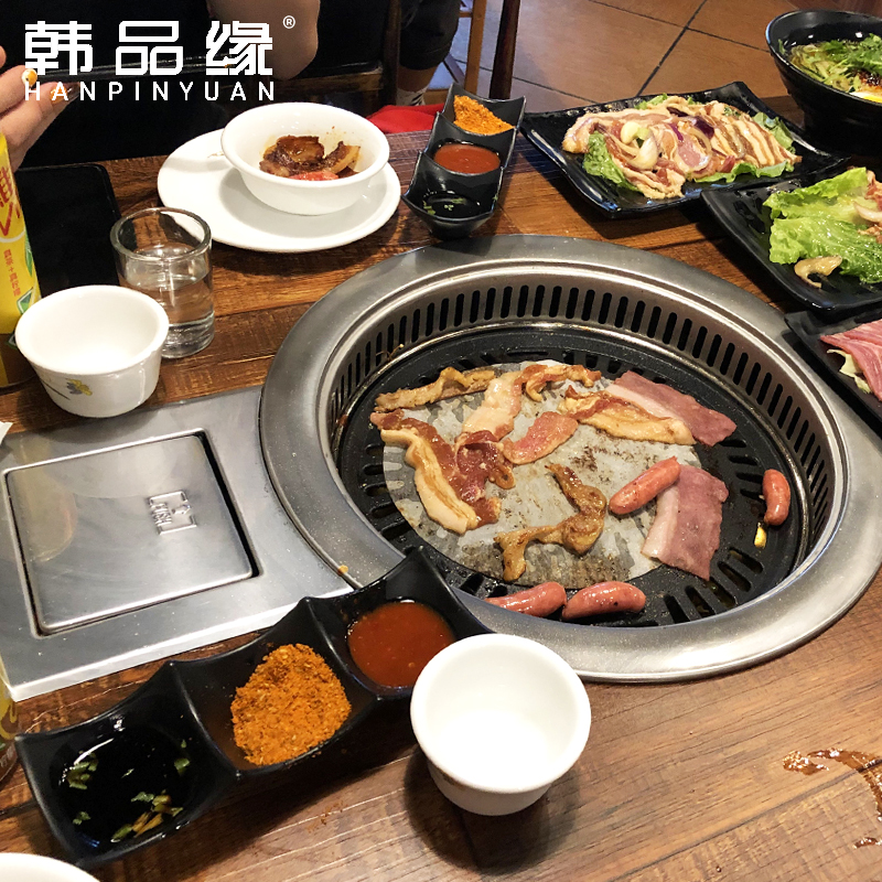 韩式自动消烟碳烤炉商用烤肉炉自消烟环保炭R烤炉烤肉炉烧烤炉