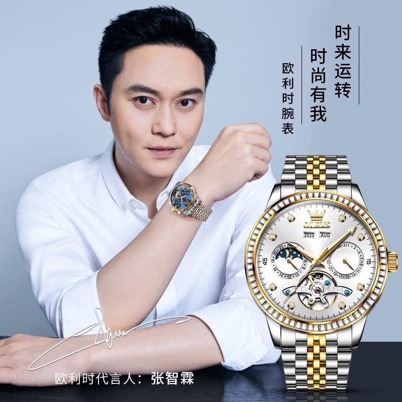 2024年新f款男士男款全自动机械表商务牌镂空防水腕表男表