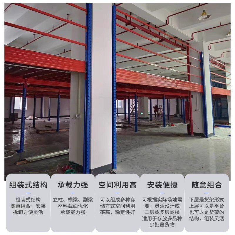 阁楼平台货架定制厂房办公室仓库二层楼隔层可拆S卸重型钢结构搭