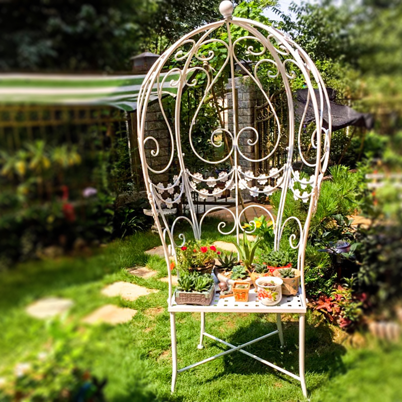 欧式铁艺户外休j闲靠背椅阳台庭院爬藤架公主椅花园创意文艺公园