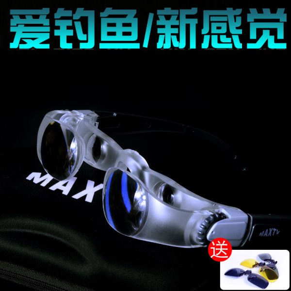 嘉格新款钓鱼望远镜眼镜式望远镜看漂拉近钓鱼眼镜垂钓眼镜放大镜