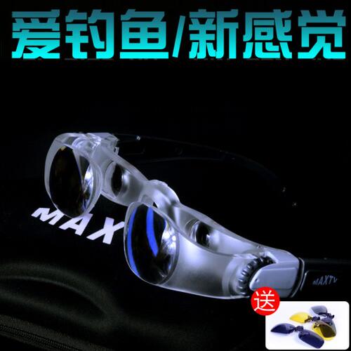 嘉格新款钓鱼望远镜眼镜式望远镜看漂拉近钓鱼眼镜垂钓眼镜放大镜