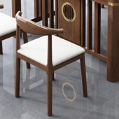 新中式 实木茶椅子茶室圈椅主人位软包靠背椅茶桌原木围椅凳子酒店