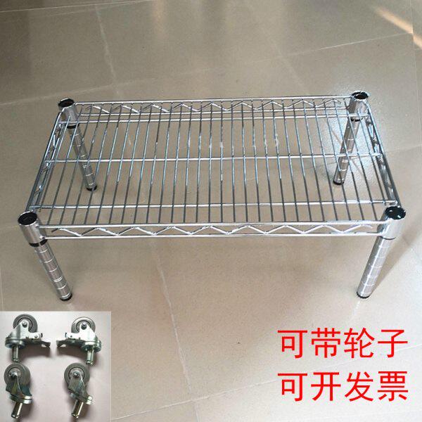 单层加厚线网货架金属铁架落地可拆卸厨房微波炉置物架橱柜分层架
