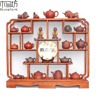 红木博古架茶具架台面置物架实木多宝阁摆件架子文玩紫砂壶摆放架