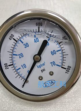 700kg 1000psi 油压表 轴向压力表 背后外壳直径62mm 螺纹ZG1/4