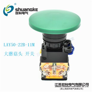 按键蘑菇大头部直径60mm自复按钮开关 11M 江苏双科电气LAY50 22B