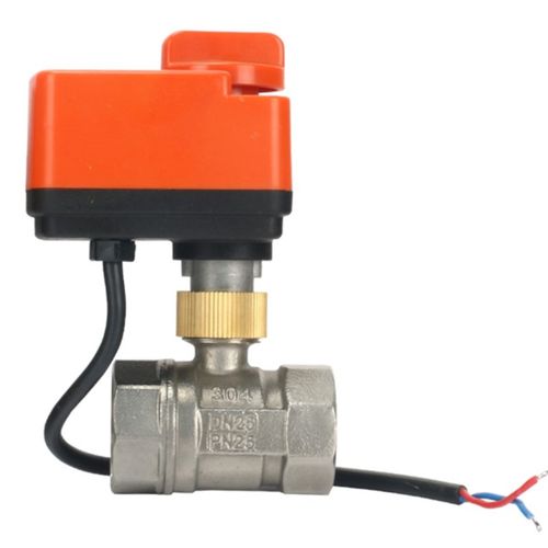 FVQ21电动球阀DC24V不锈钢阀门220V二线6分代替电磁阀DN15 20 25